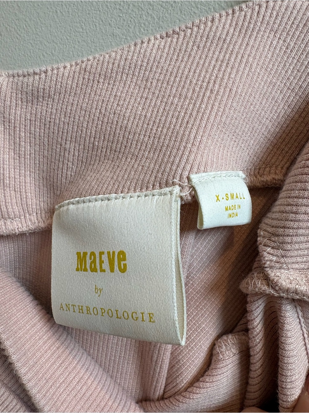 Anthropologie Maeve Square-Neck Ribbed Tank Top in Light Pink - Picture 4 of 5